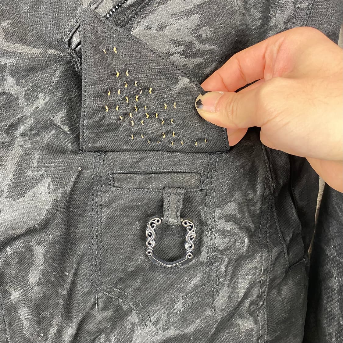 미다스 왁스 코티드 링클 자켓 상품이미지4