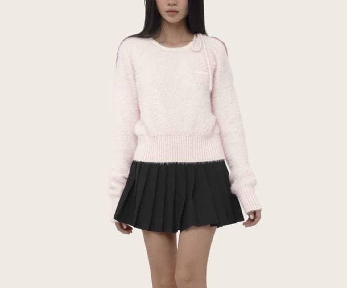 클리시어 러브포엠 넥스트링니트 핑크 상품이미지1