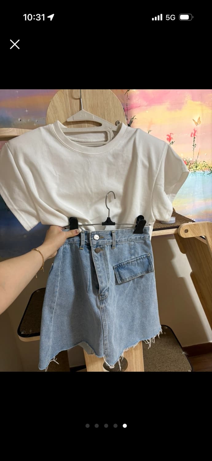 투버튼 연청스커트 (정가42,000) 상품이미지5