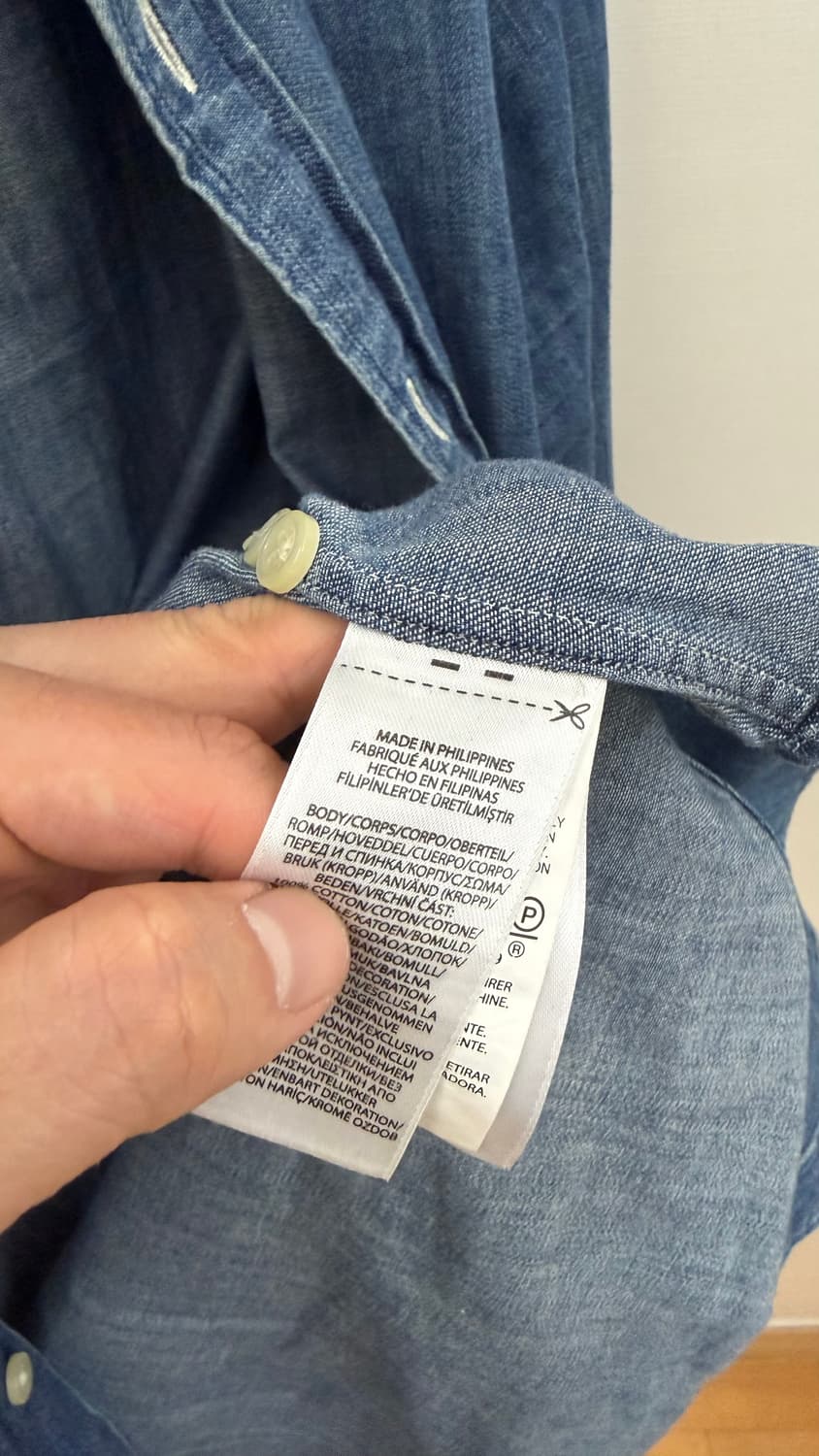 (M/100) 랄프로렌 데님 셔츠 슬림핏 중청 상품이미지5