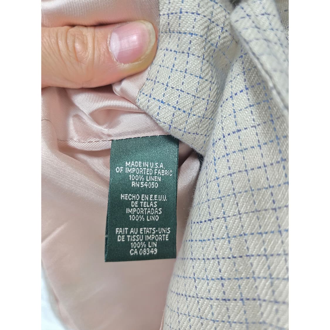 폴로 랄프로렌 여성 린넨 체크 자켓 L 상품이미지3