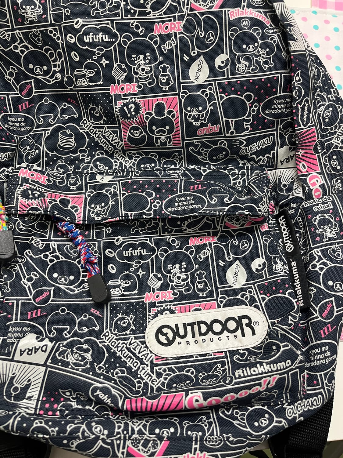 리락쿠마 카툰 백팩 🐻 다크네이비 상품이미지7