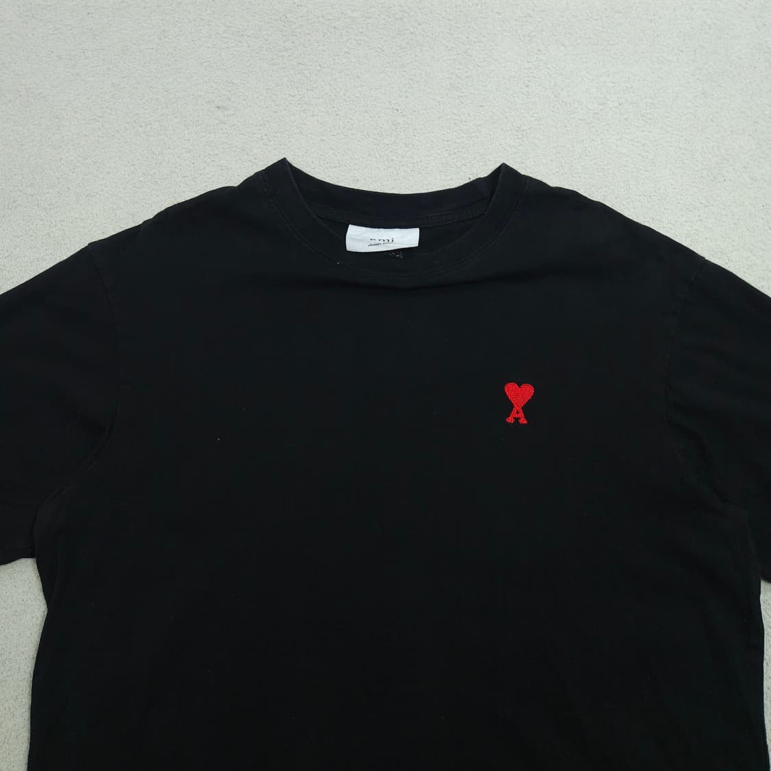 아미 하트 로고 자수 티셔츠 XL 블랙 상품이미지3