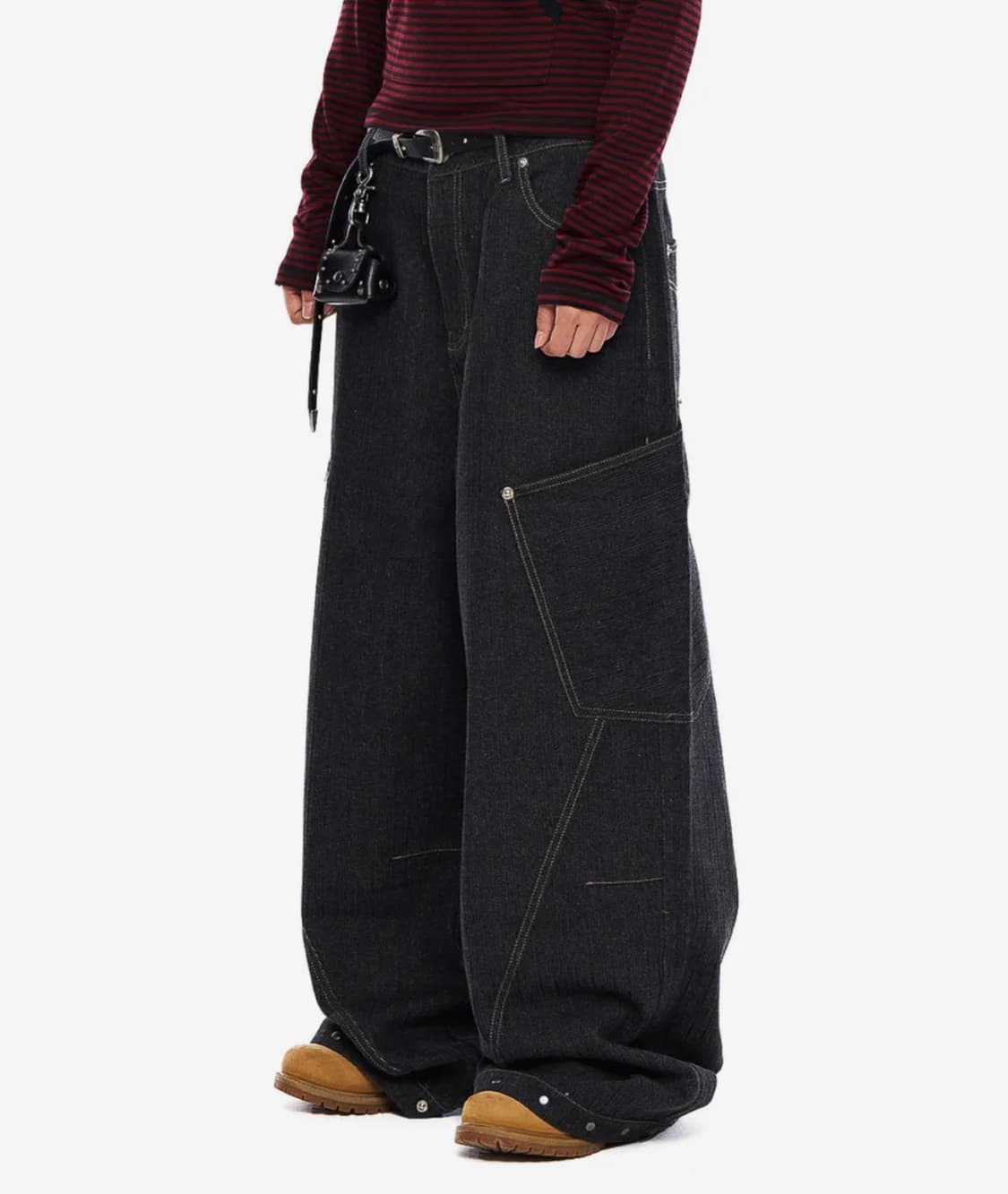 아캄 데님 팬츠 블랙 Ankle Studded Denim Pants (B 상품이미지1