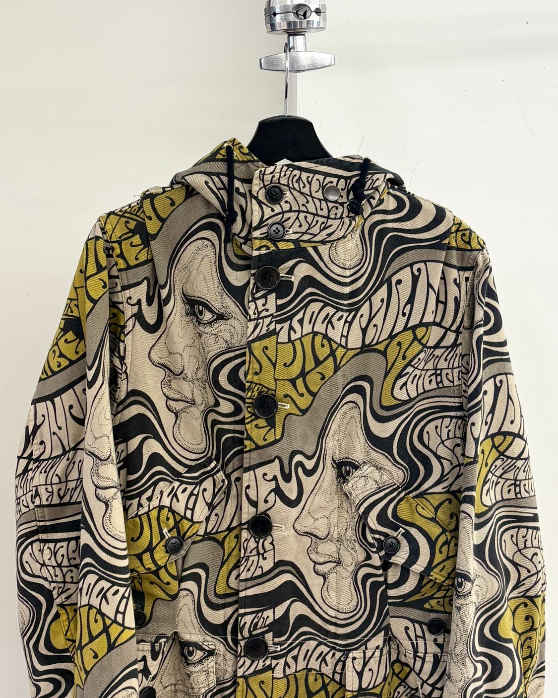 드리스 반 노튼 16AW 브라운 사이키델릭 프린팅 데님 코트 상품이미지2