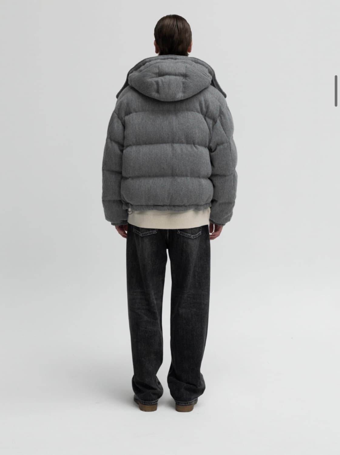 인사일런스 텍스처드 울 구스다운 자켓 패딩 그레이 M 상품이미지3