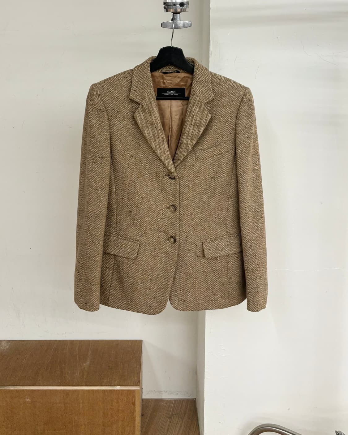 막스마라 베이지 헤링본 브레이저 자켓 상품이미지1
