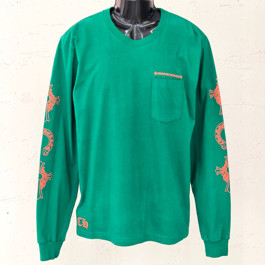 [L] 미사용 크롬하츠 말발굽 롱슬리브 그린 B1213C128 상품이미지1