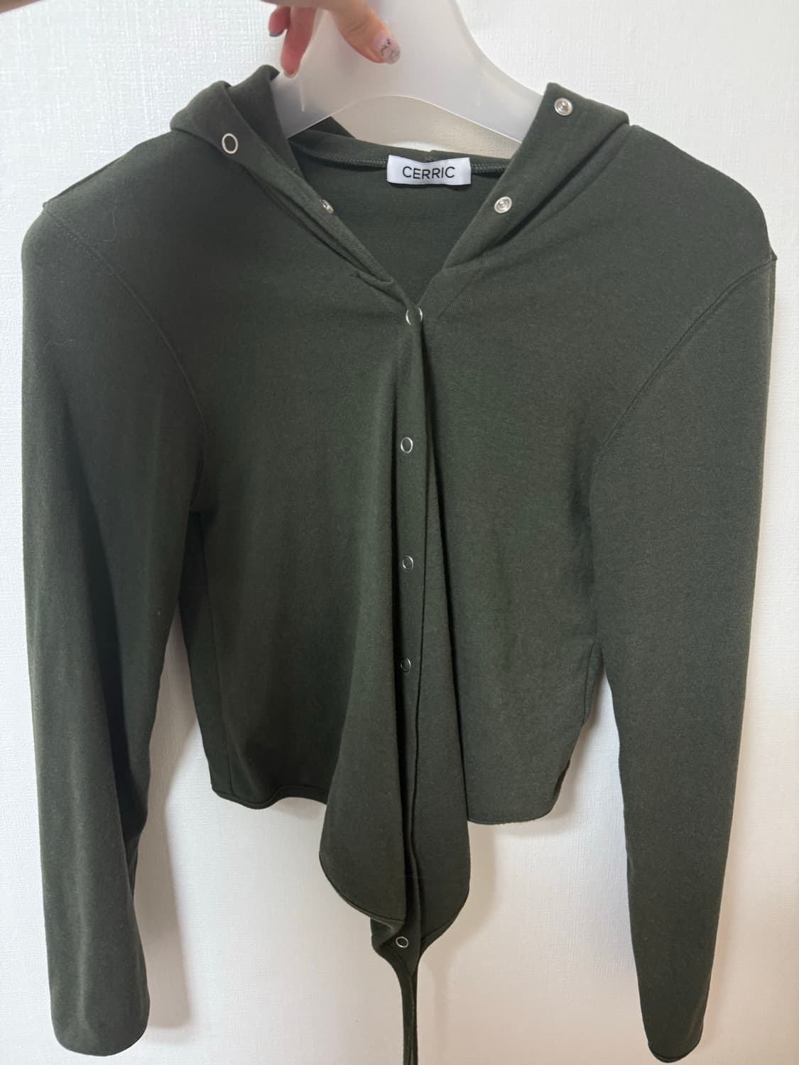 CERRIC 세릭 wrap hood cardigan-khaki 상품이미지5