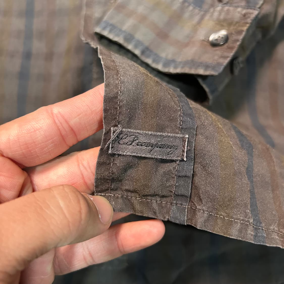 [XL] 빈티지 CP컴퍼니 브라운 체크 셔츠 상품이미지5