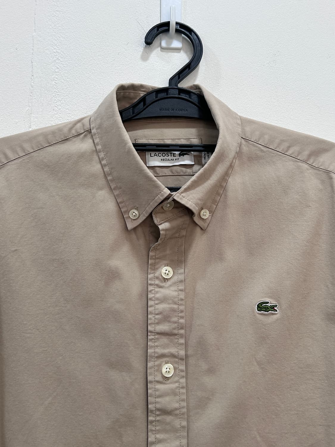 라코스테 레귤러핏 옥스포드 셔츠 베이지 100 상품이미지2