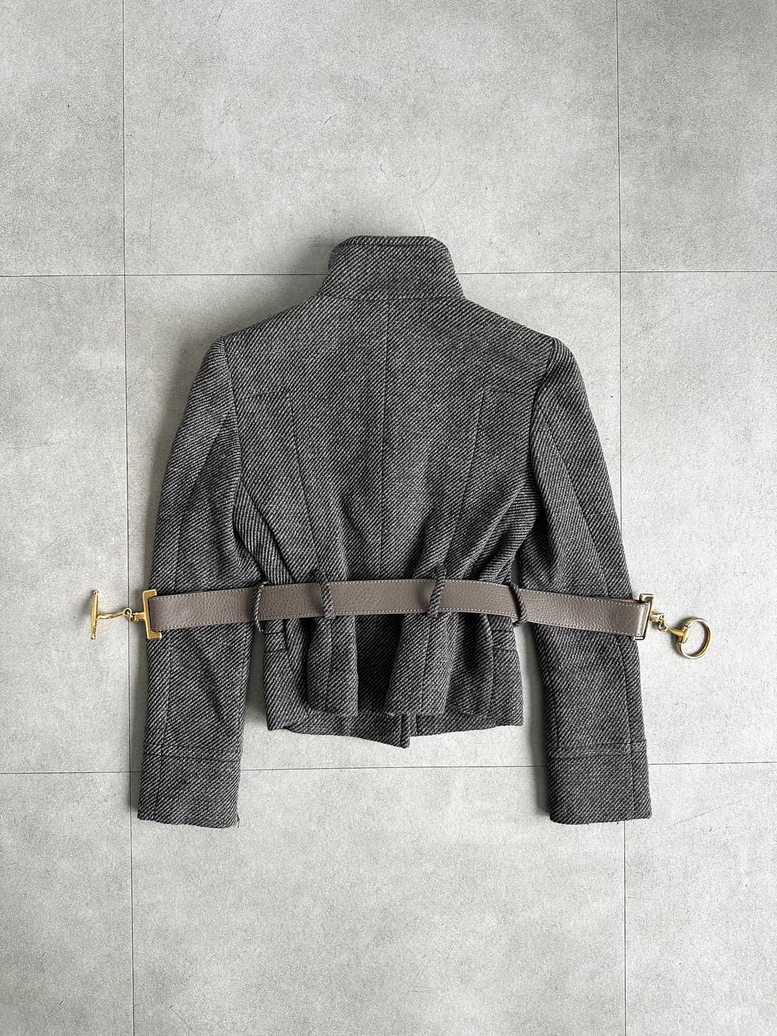 구찌 2011 헤링본 홀스빗 벨트 자켓 상품이미지4