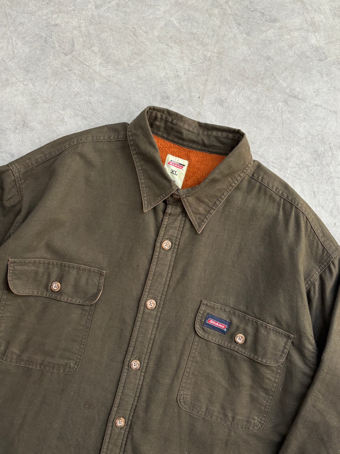 Dickies 딕키즈 브라운 오버사이즈 포켓 워크 셔츠 상품이미지4