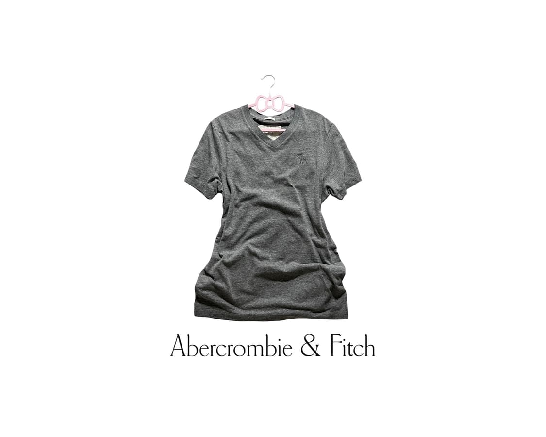 아베크롬비 브이넥 그레이 반팔티 상품이미지1