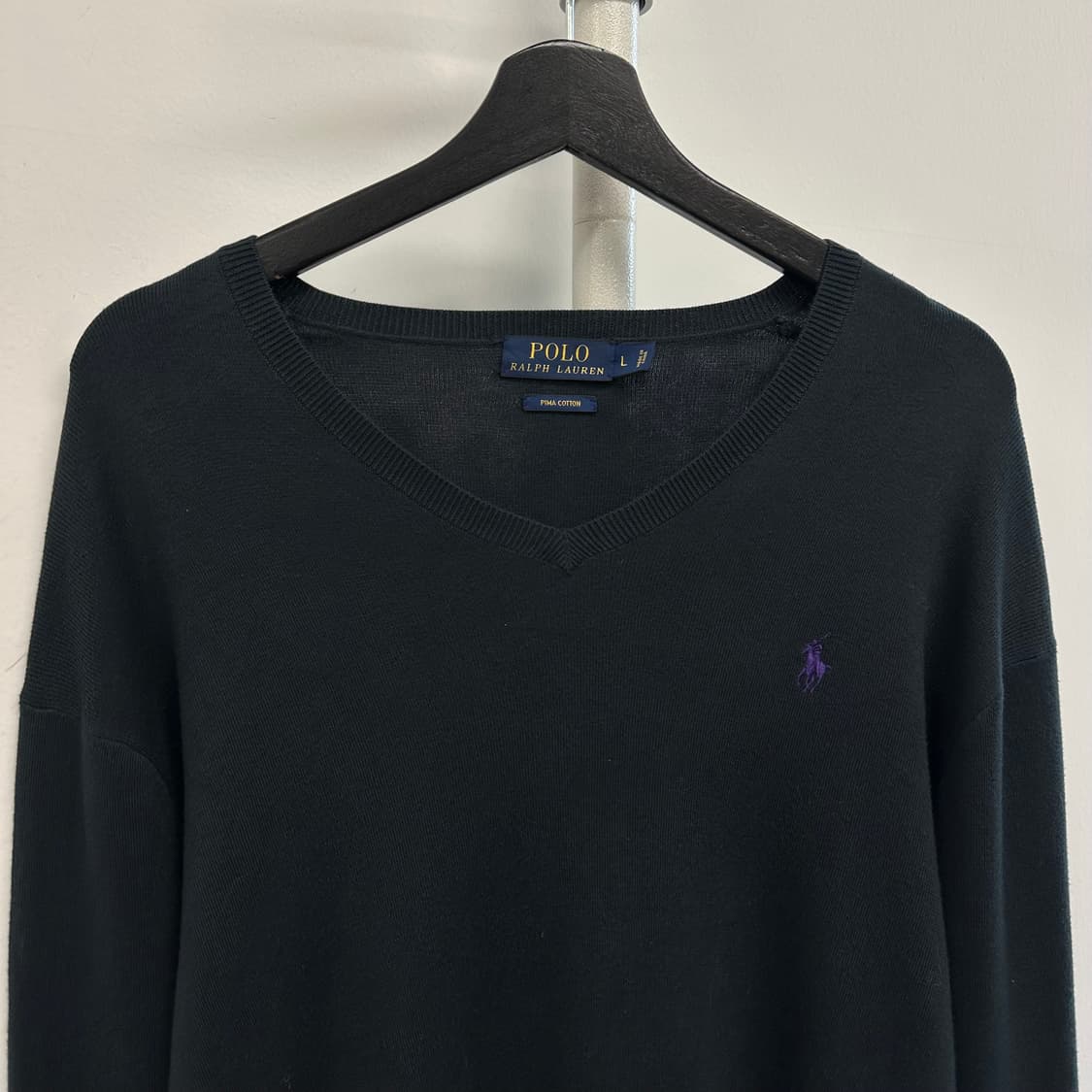 폴로 피마코튼 로고 브이넥 니트 상품이미지2