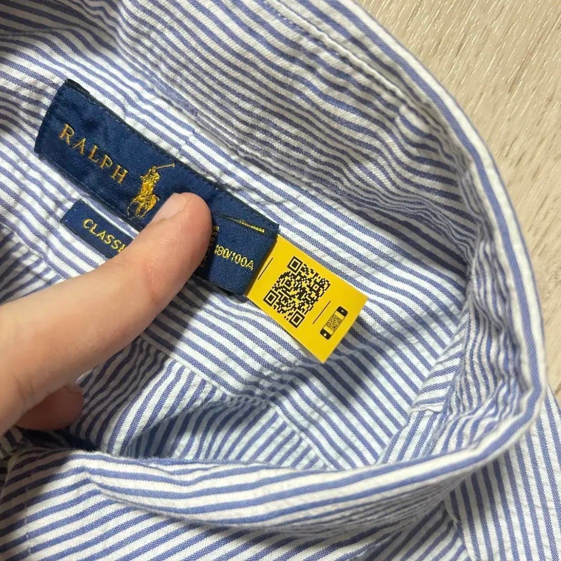폴로 QR라벨 시어서커 반팔셔츠(L) 상품이미지3