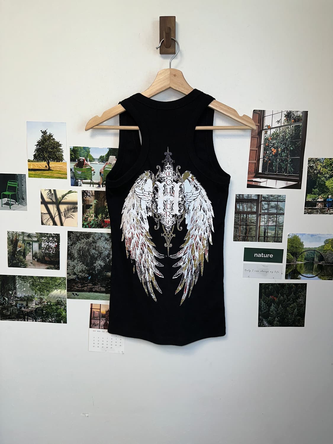 Black punk wings graphic 슬리브리스 상품이미지3