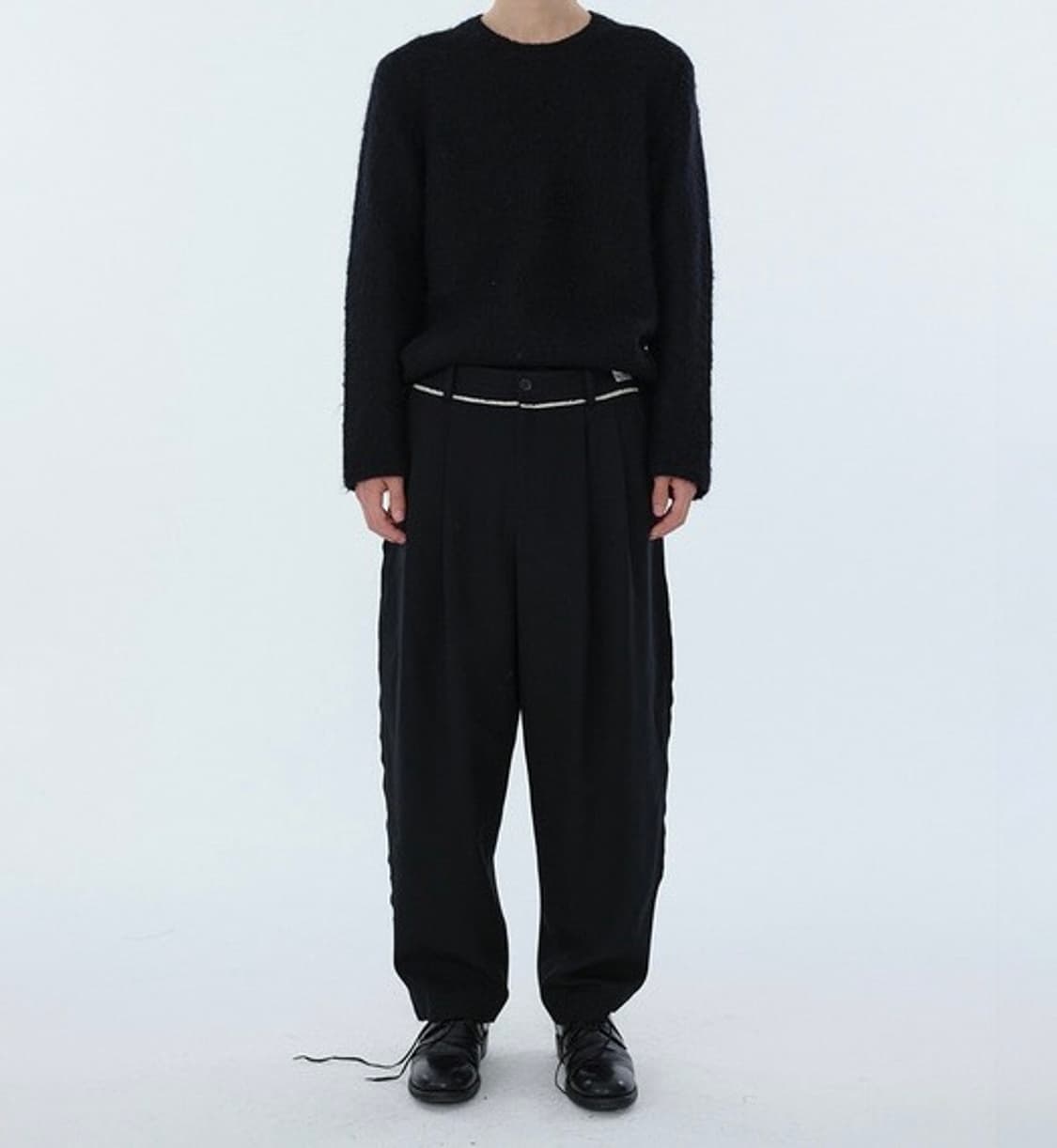 [M] 래코드 로우 엣지드 투턱 울 팬츠 상품이미지1