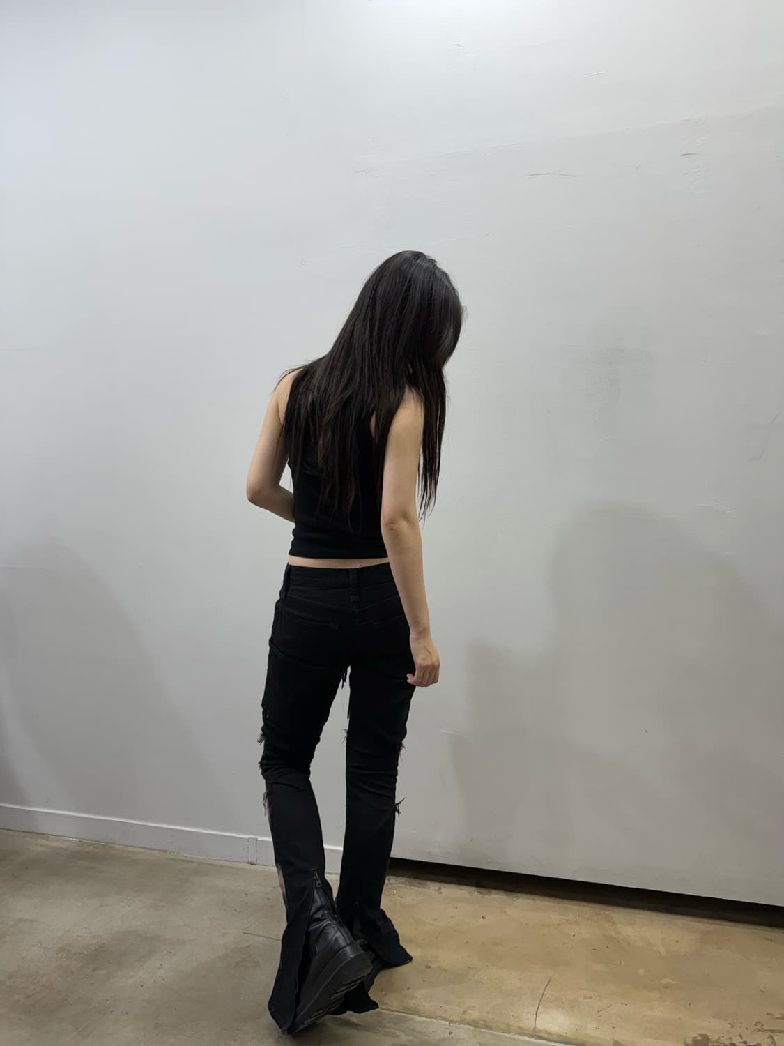 Ifsixwasnine 아카이브 지퍼 디테일 슬림 부츠컷 데님진 상품이미지6