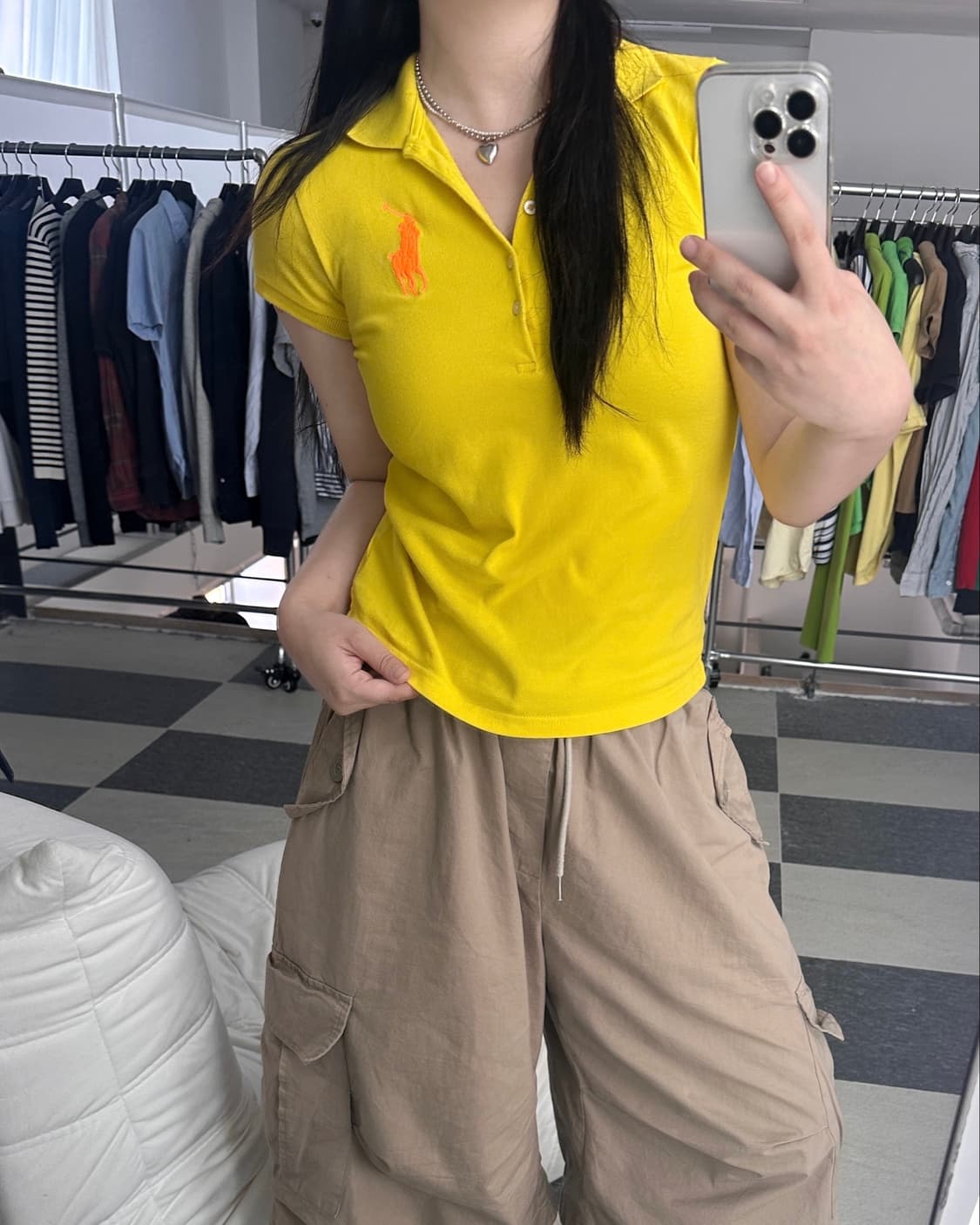 랄프로렌 5버튼 슬림핏 빅포니 카라 티셔츠  상품이미지7