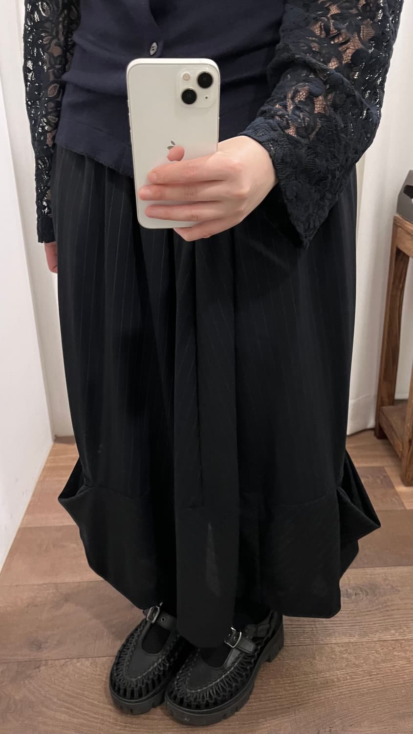 Stripe Bottom Detail Skirt 상품이미지5