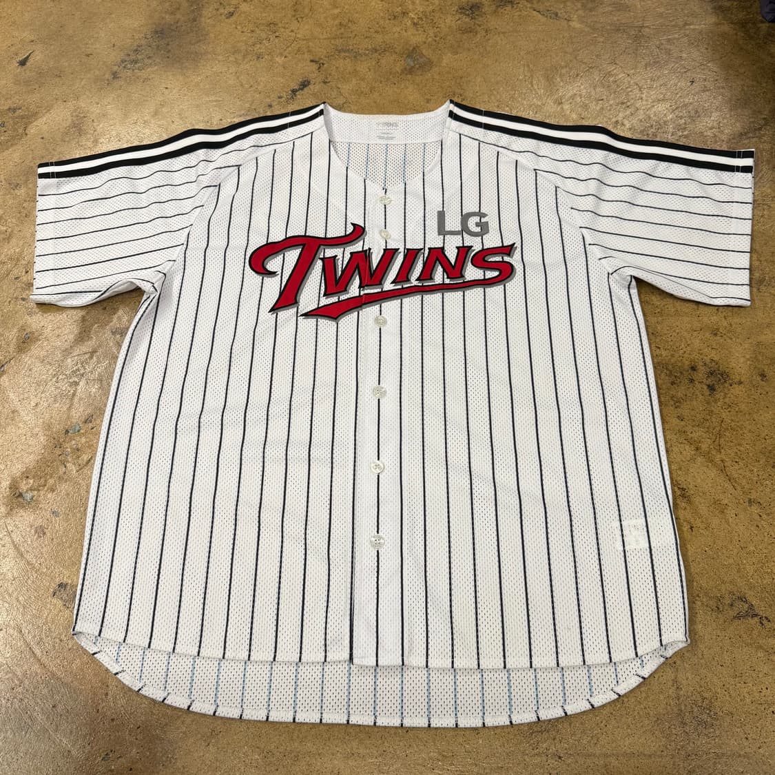 [120,4XL] LG 트윈스 스트라이프 10 오지환 마킹 유니폼 b10 상품이미지2