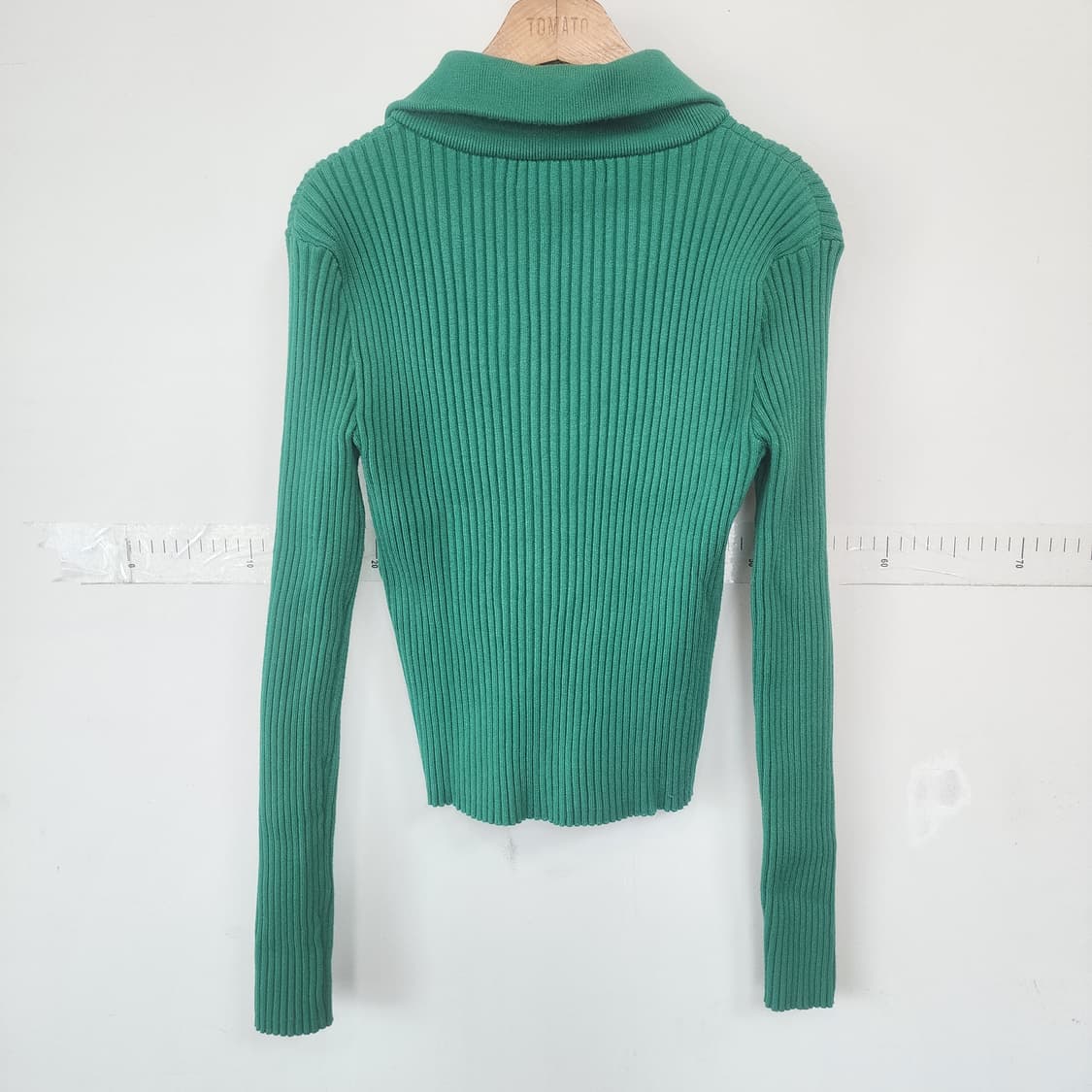 JESSI 골드버튼 그린 니트 집업 상품이미지7