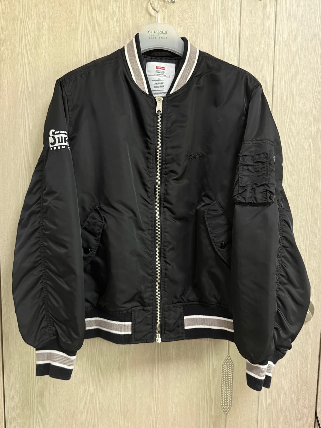 (L) 슈프림 세컨드 투 논 MA-1 자켓 블랙 상품이미지4