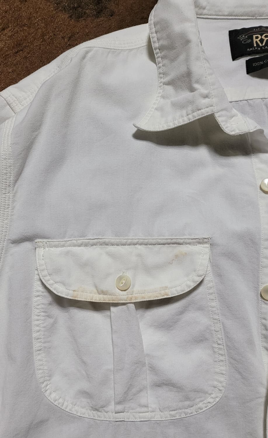 RRL (포켓이염) 연아이보리 면남방(XL) 상품이미지5