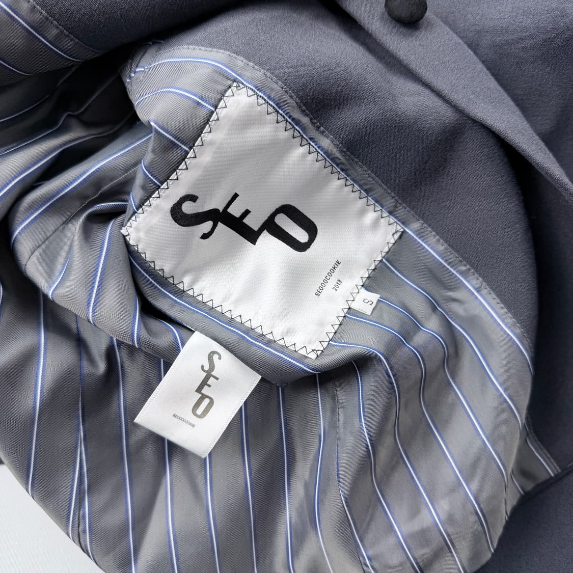 서쿠키 seoocookie 벨벳포인트 그레이 자켓 상품이미지3