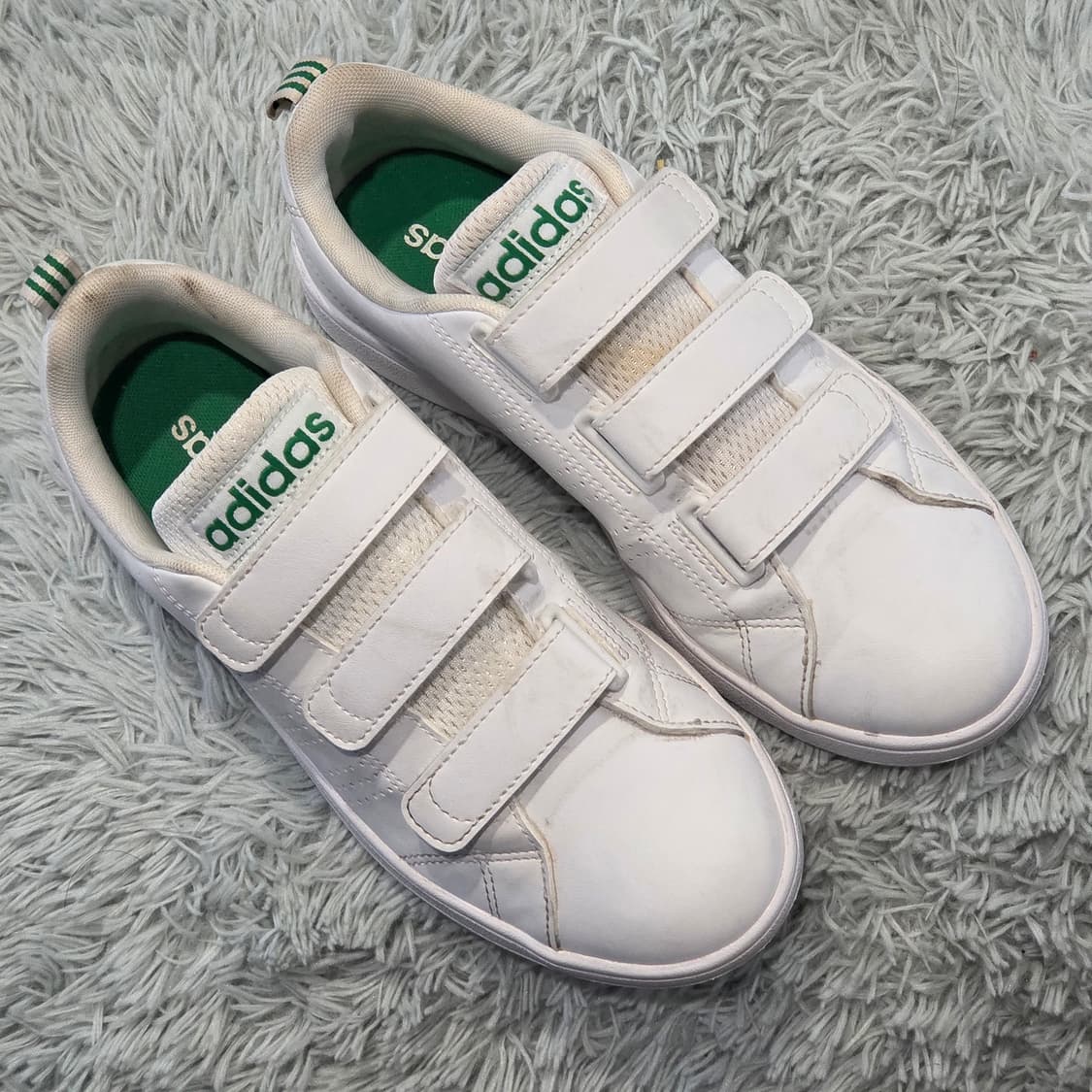 7w-12:아디다스 VS 어드밴티지 클린 벨크로 화이트23cm-상태굿 상품이미지5