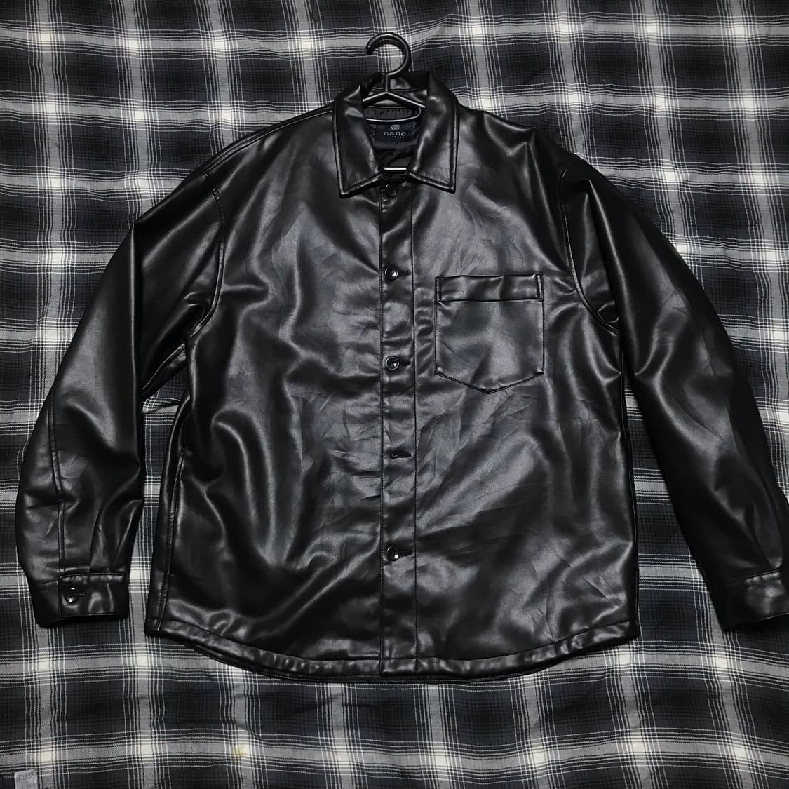 재팬 나노 유니버스 레더 오버핏 셔츠 자켓 상품이미지1