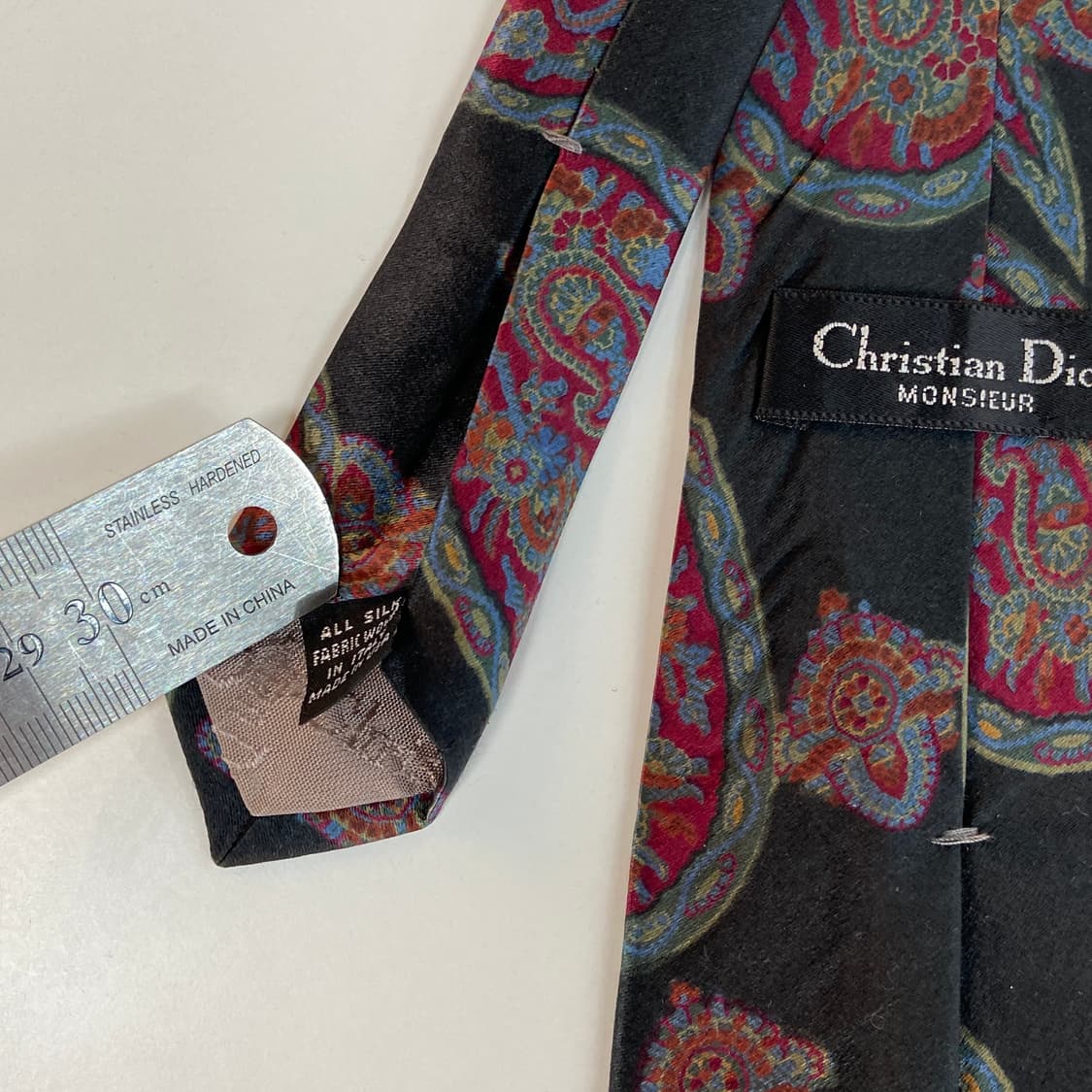 크리스찬 디올 (DIOR) 페이즐리 빈티지  정품 명품넥타이 상품이미지5