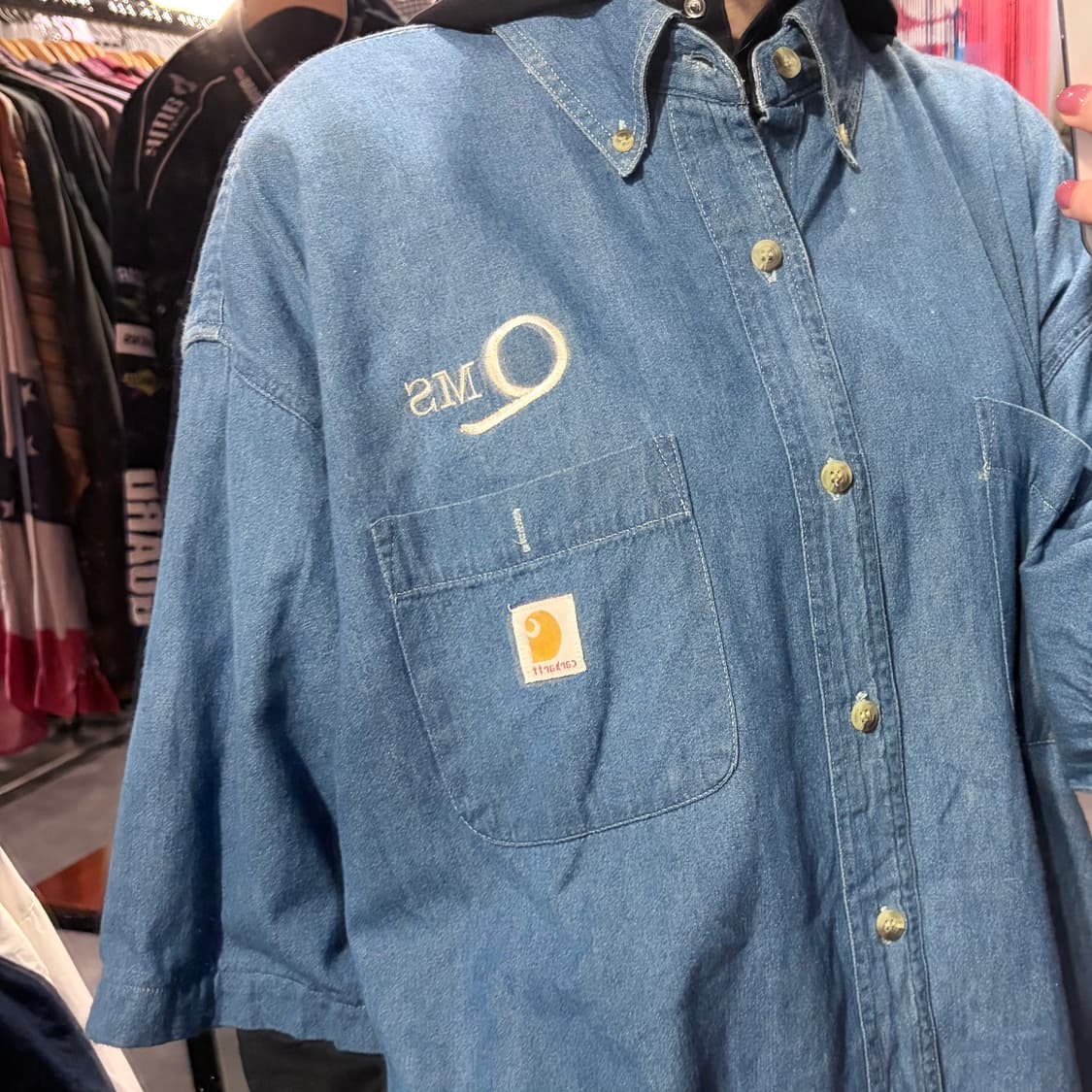  [IM] Carhartt 칼하트 데님 반팔 셔츠 중청 상품이미지5