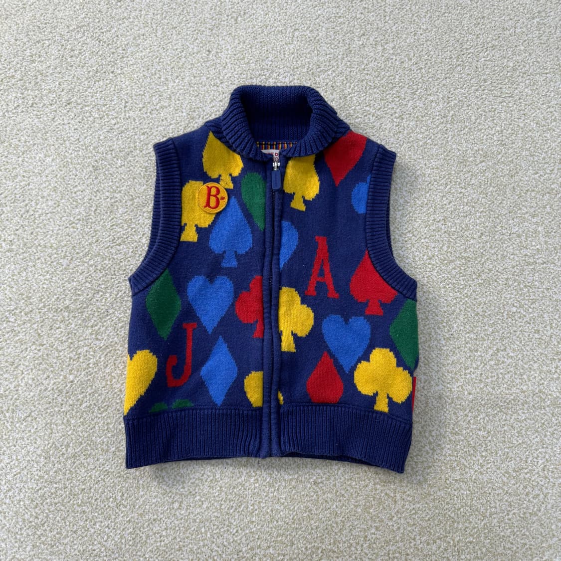 [100] 베베드피노 카드패턴 캐시미어 니트 조끼 0107T1 상품이미지1