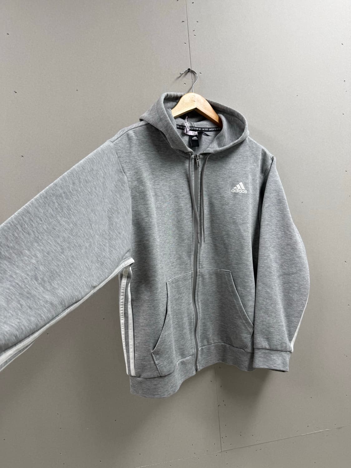 남성 95-100 / 아디다스 삼선 후드집업 그레이 상품이미지5