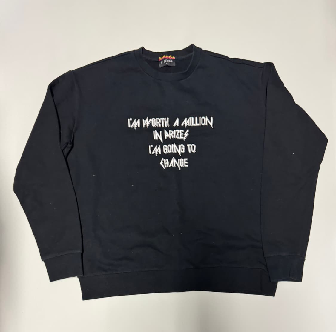 희귀!! 에잇세컨즈 X 지드래곤 레터링 오버핏 맨투맨 블랙 상품이미지1