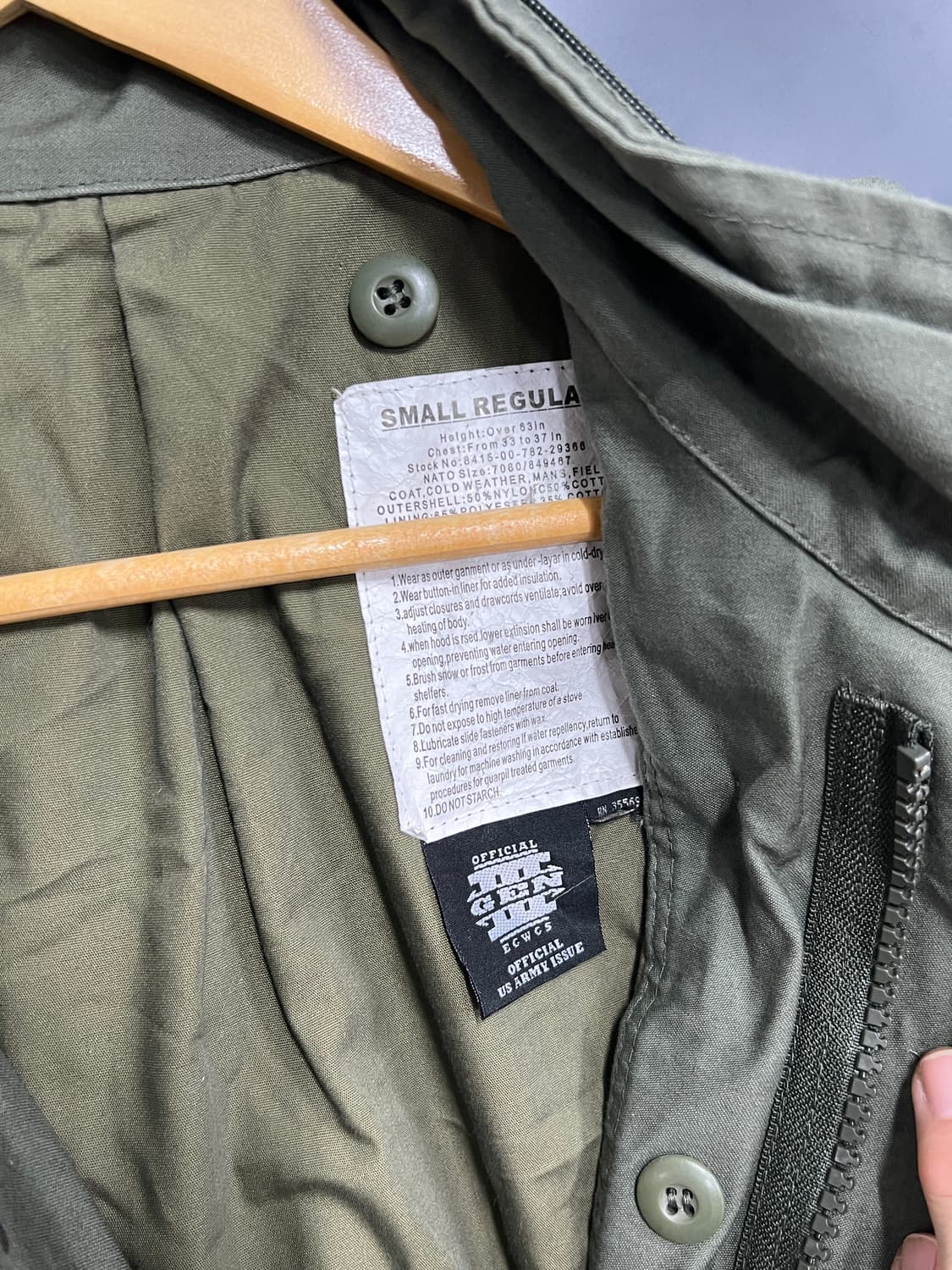 밀리터리 US army M-65 카키 필드 자켓 상품이미지3