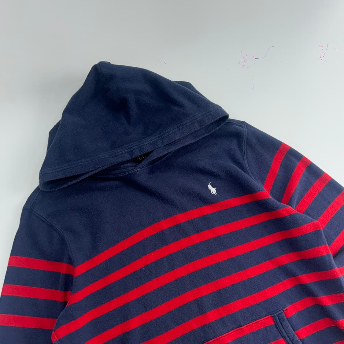 Polo 폴로 화이트포니 레드 네이비 스트라이프 후드티 상품이미지4