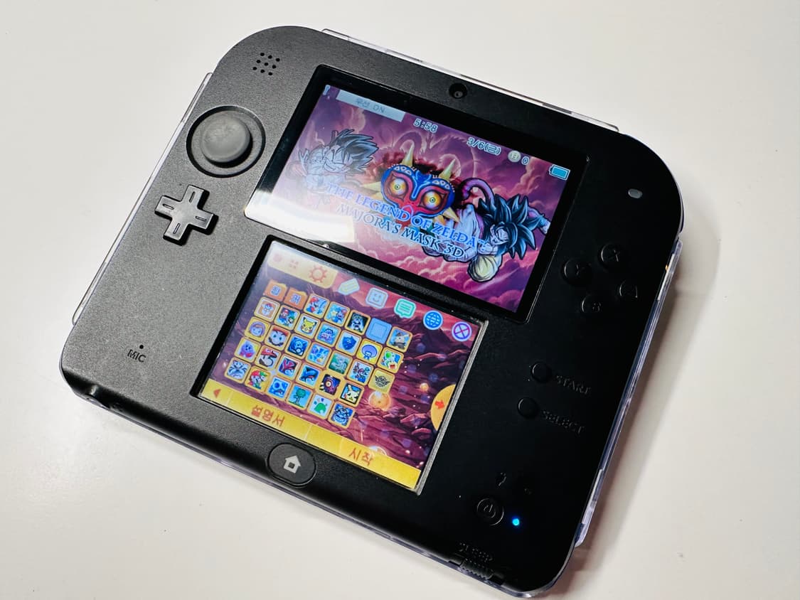 닌텐도 2DS 식빵 블랙 국내 정발판 64GB 완료 판매 (3DS) 상품이미지1