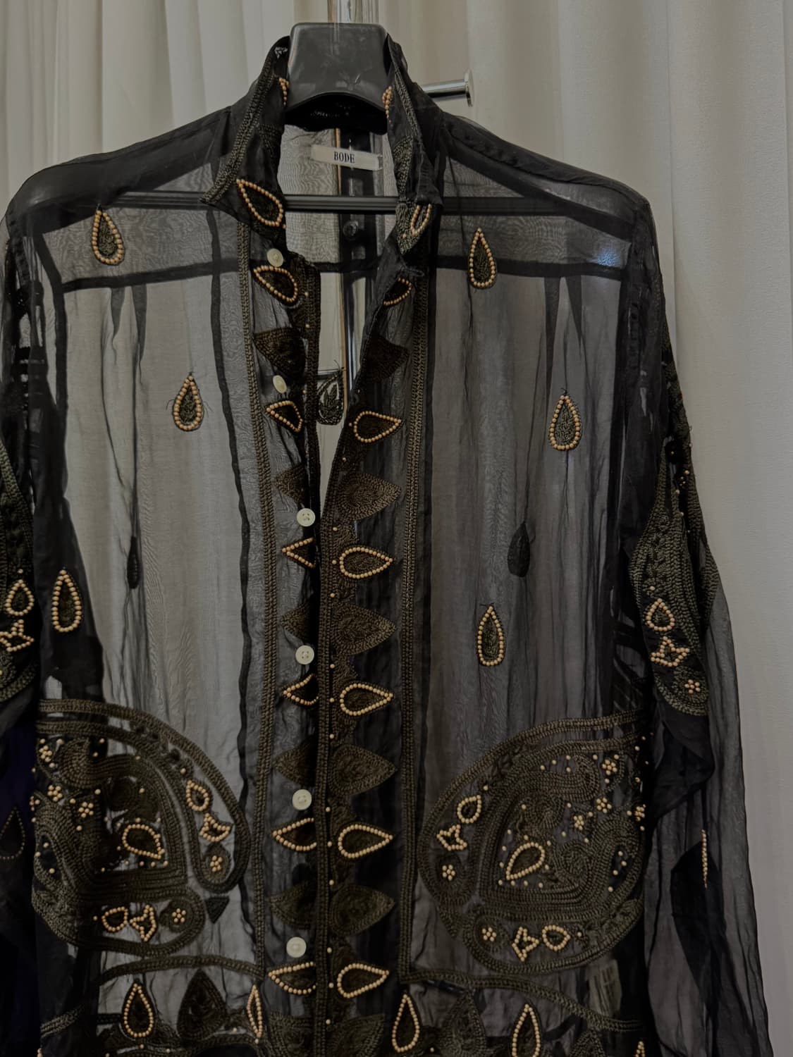 BODE 페이즐리 비즈 장식 실크 셔츠 상품이미지4