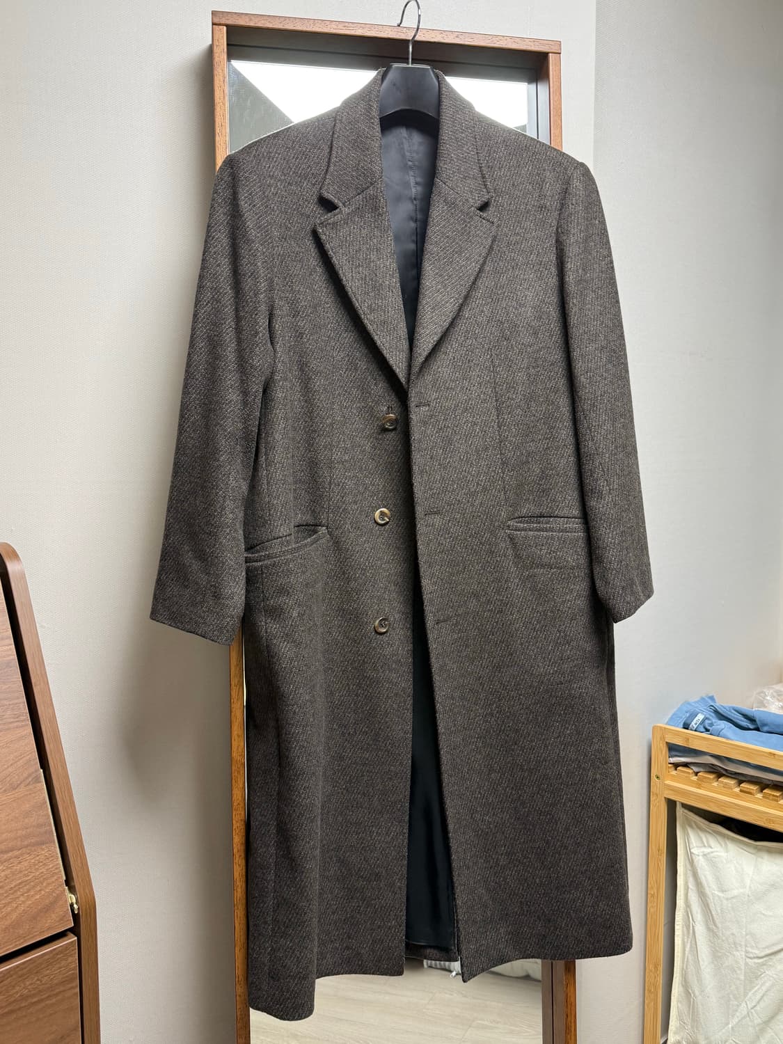 유스 체스터필드 코트 브라운 상품이미지3