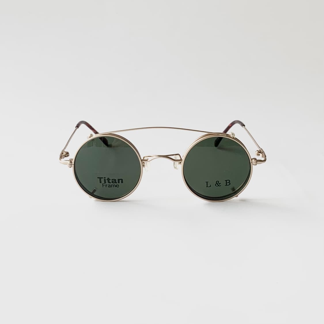 898 골드 티탄 라운드 메탈 투웨이 안경 선글라스 Y2K 슬림 초경량 상품이미지2