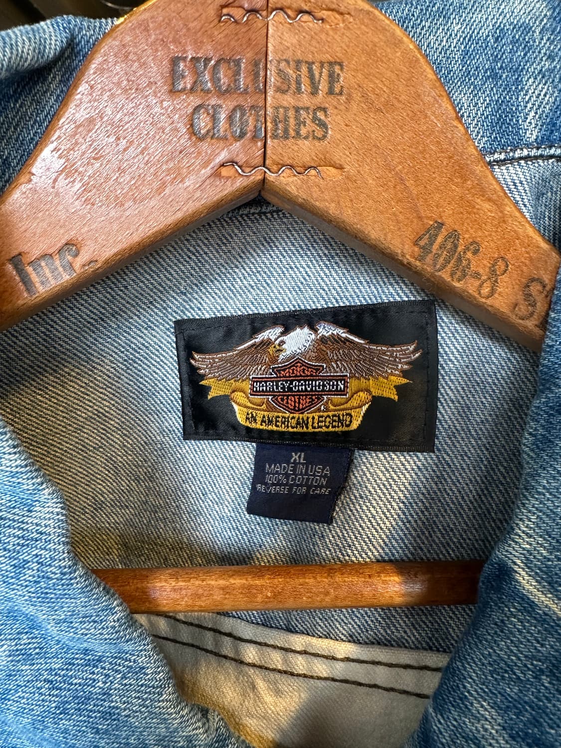 90s 할리데이비슨 데님 컷오프 베스트 made in usa 상품이미지7
