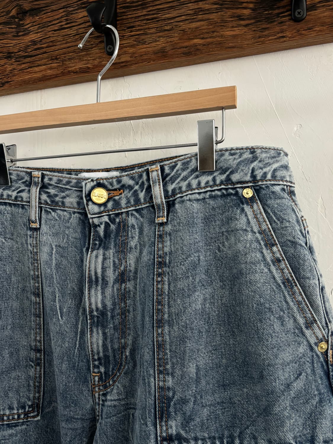 Ganni 가니 카고 데님 워싱 팬츠 상품이미지2