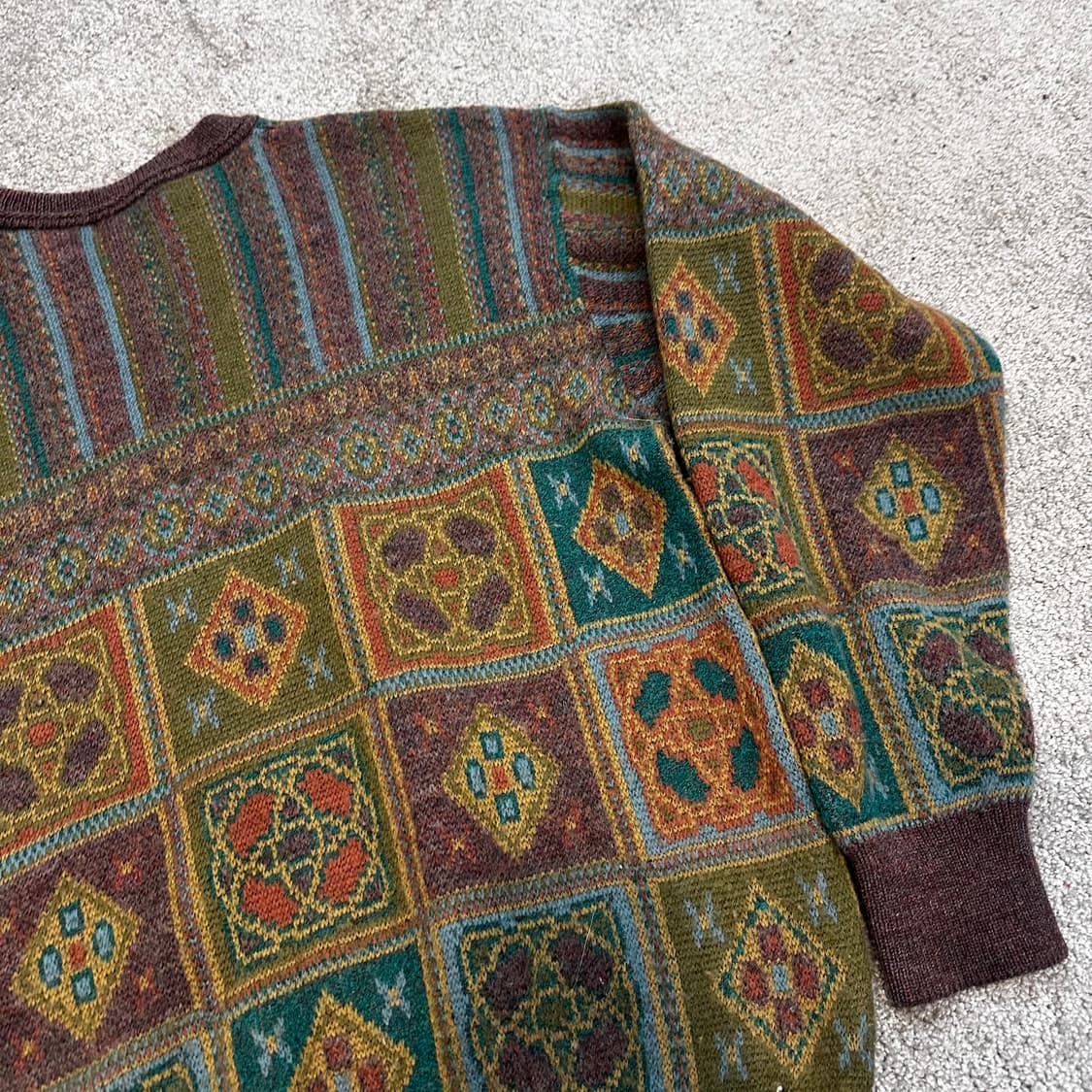 빈티지 에스닉 라운드 울 니트M 상품이미지6