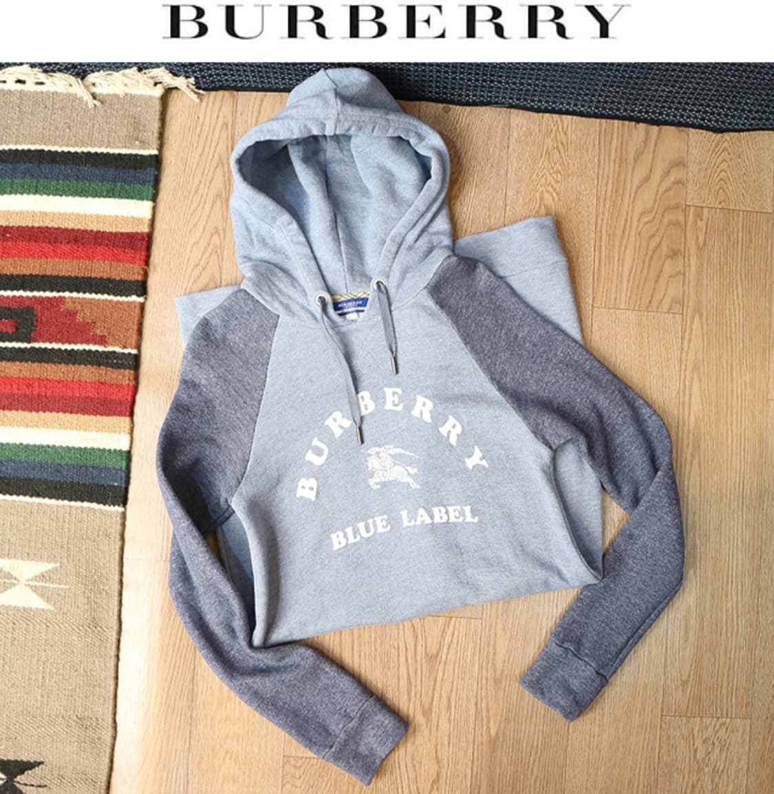 일본판 BURBERRY 버버리 블루라벨 코튼100% 후드 빅로고 원피스 상품이미지1