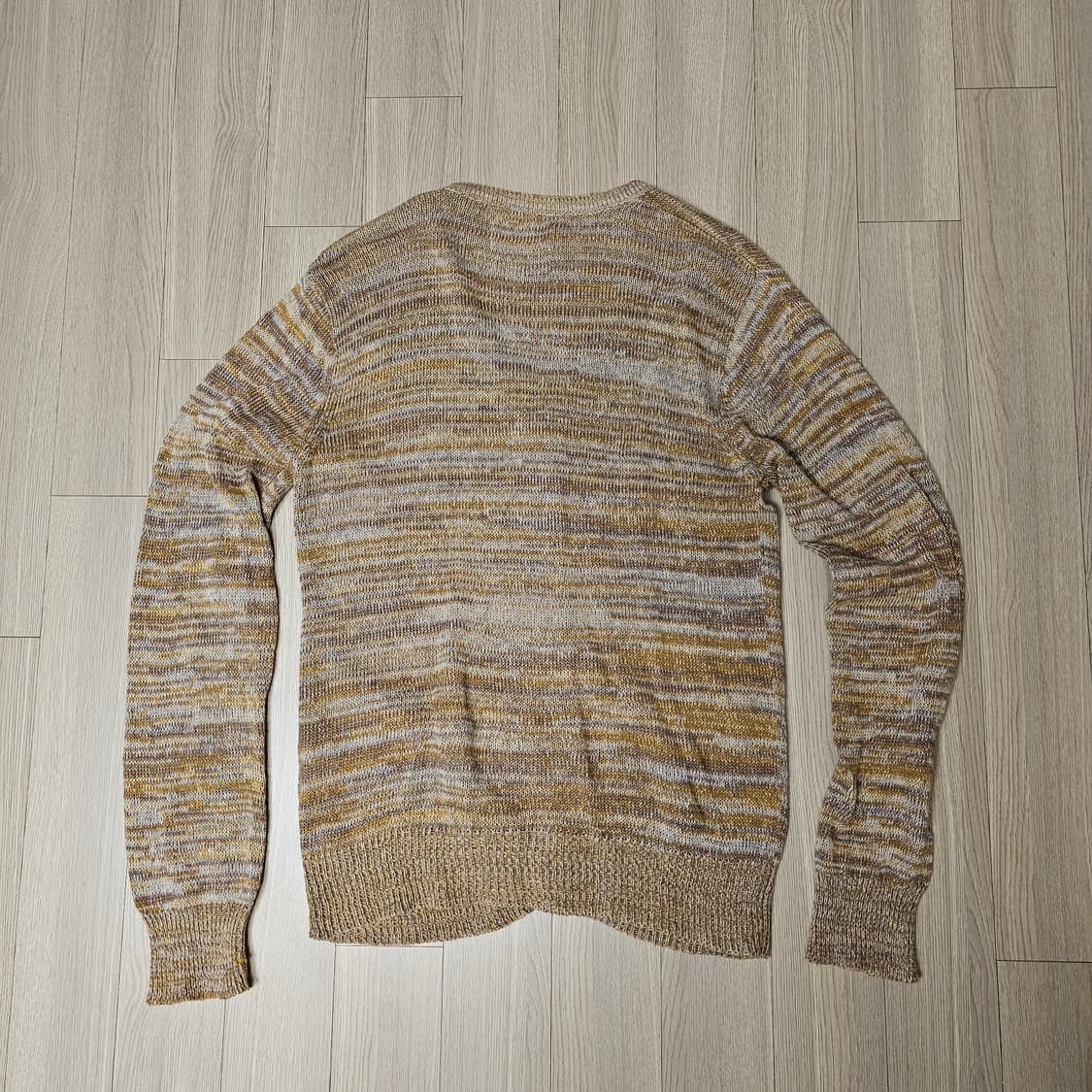 M L 95~100 Contribe 마 면 혼방 니트 가디건 브라운 공용 상품이미지3