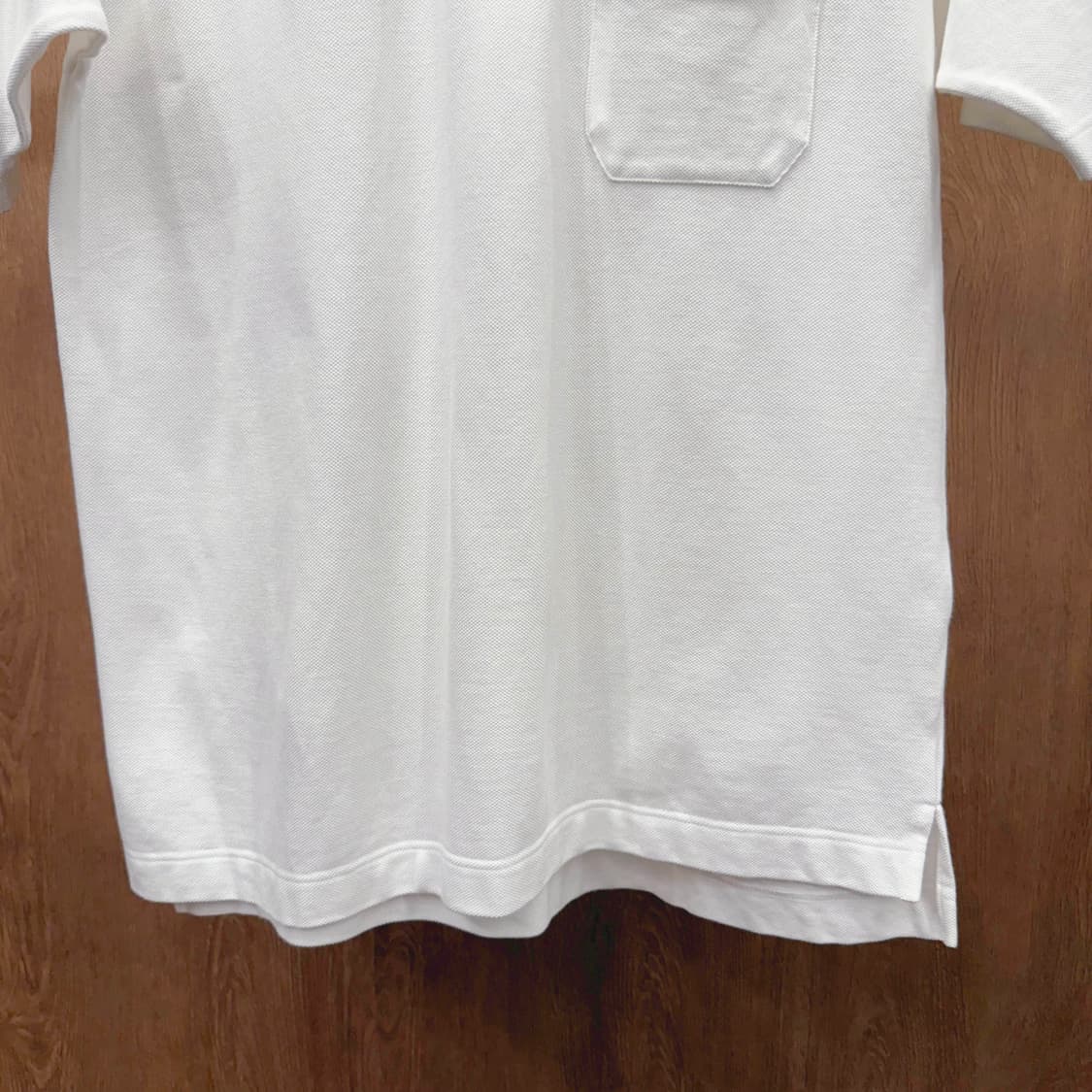 버버리 런던 카라 반팔 피케 코튼 티셔츠 포켓 디테일 화이트 상품이미지5