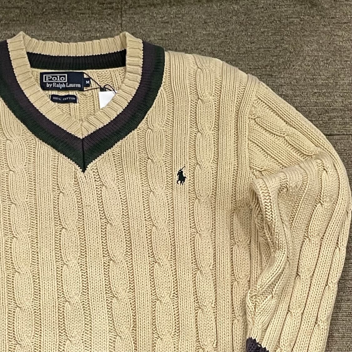 (M) POLO 폴로 랄프로렌 케이블 브이넥 니트 상품이미지4